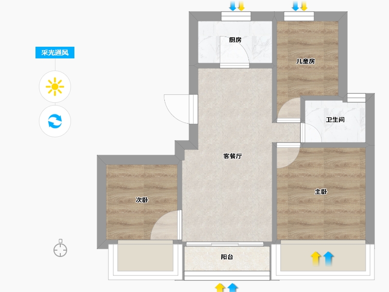 江苏省-苏州市-苏悦湾-30.86-户型库-采光通风