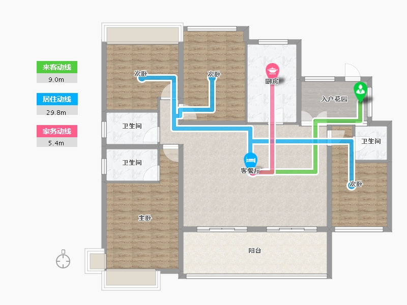 陕西省-汉中市-公园壹号-140.08-户型库-动静线