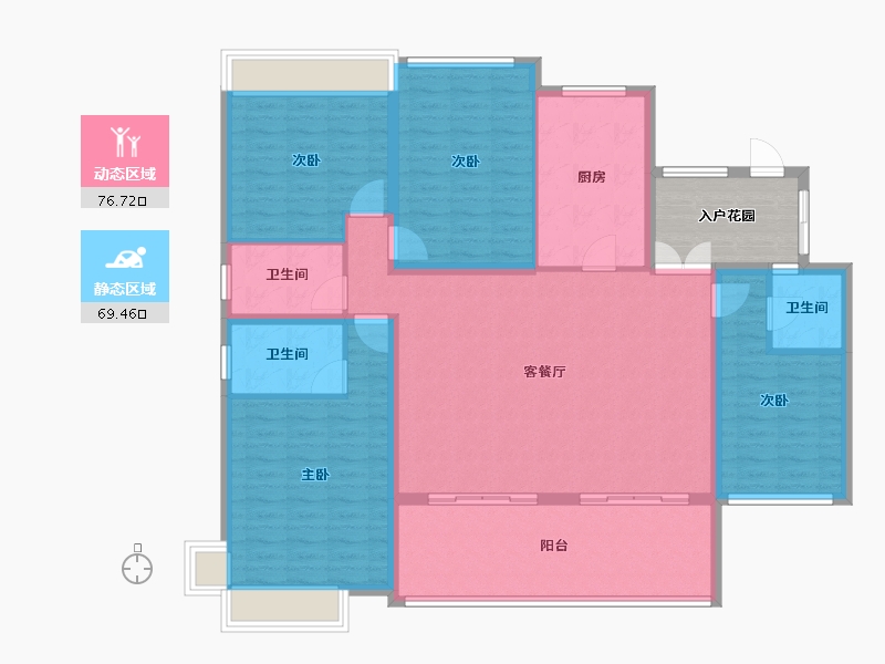 陕西省-汉中市-公园壹号-140.08-户型库-动静分区