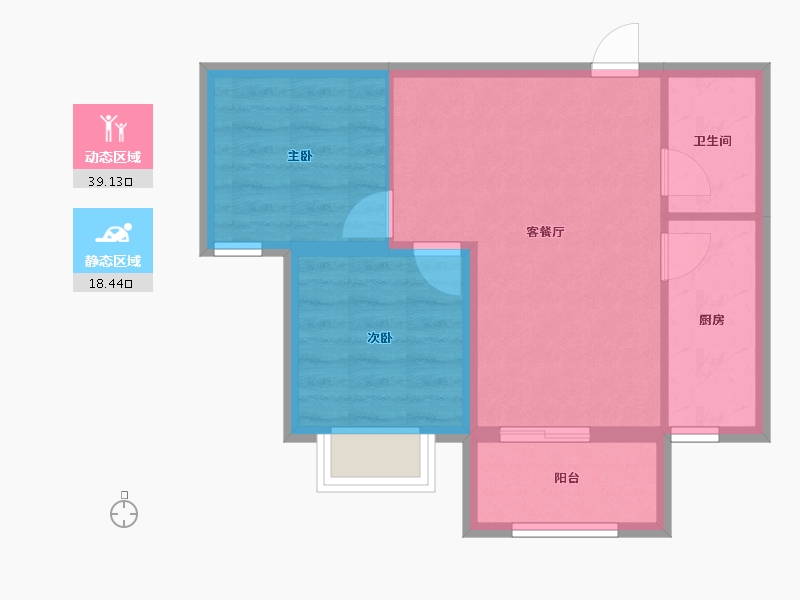 陕西省-西安市-当代嘉宝公园悦-51.26-户型库-动静分区