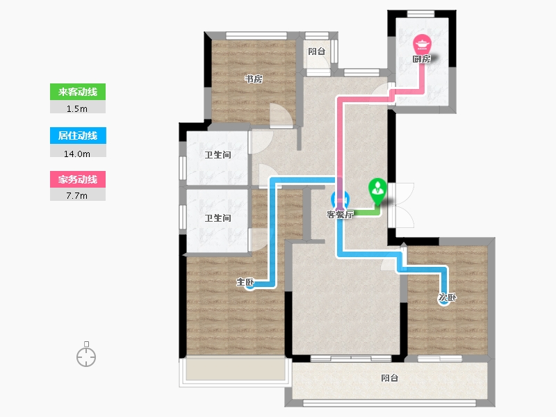 浙江省-温州市-富力中央公园-89.36-户型库-动静线