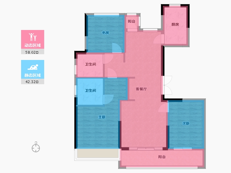 浙江省-温州市-富力中央公园-89.36-户型库-动静分区