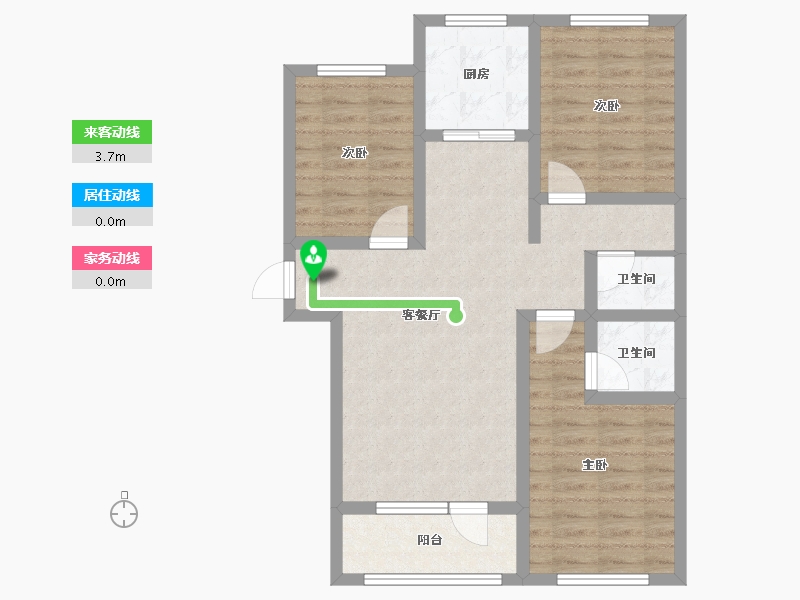 河北省-唐山市-罗马世纪城-75.96-户型库-动静线