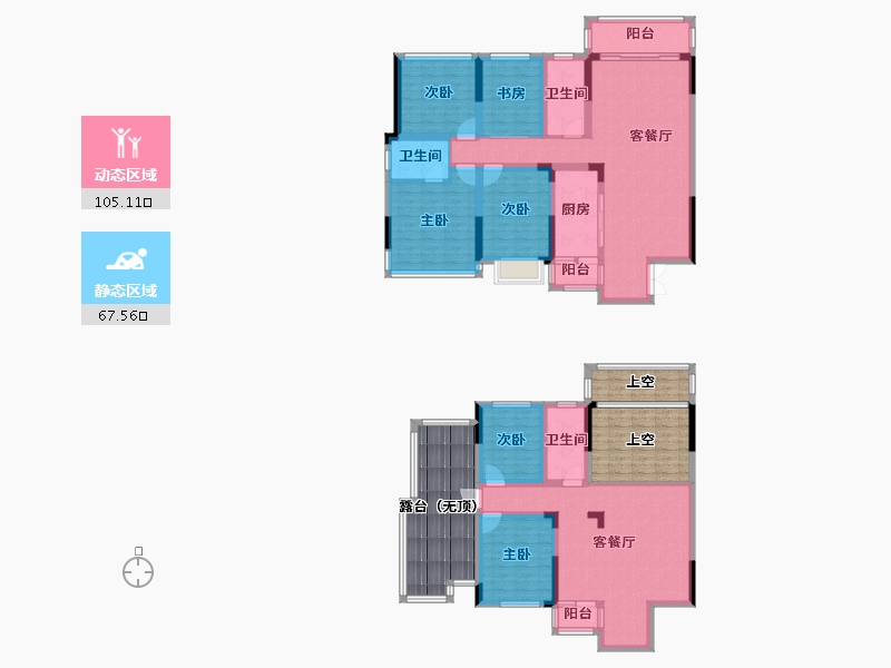 贵州省-毕节市-赫章县中央城b区-186.60-户型库-动静分区