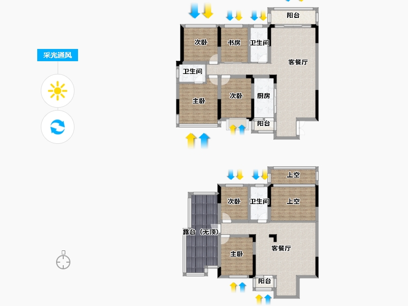 贵州省-毕节市-赫章县中央城b区-186.60-户型库-采光通风