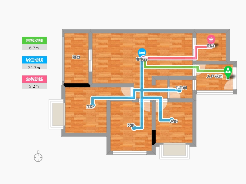 广东省-深圳市-鹏益花园-66.22-户型库-动静线