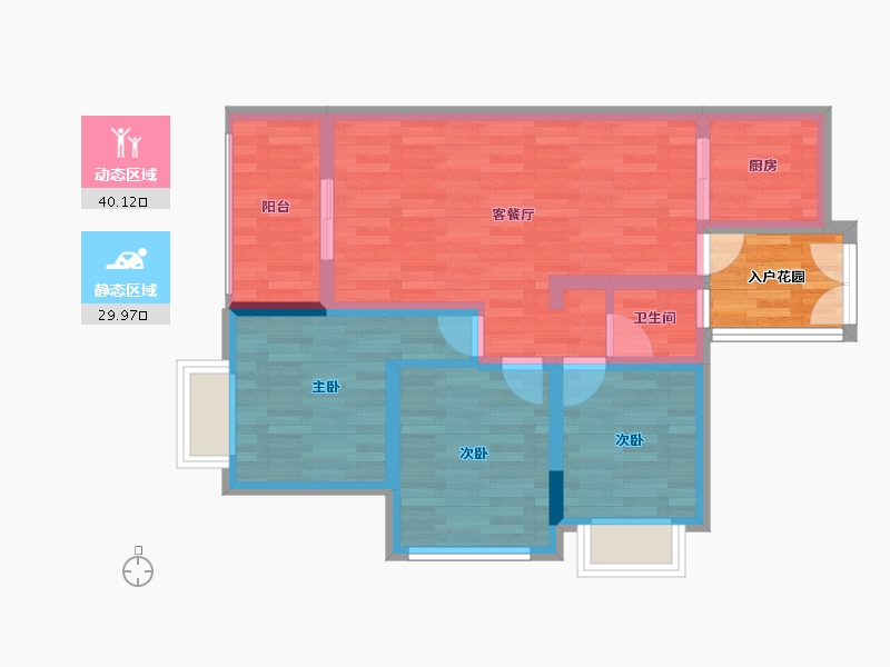 广东省-深圳市-鹏益花园-66.22-户型库-动静分区