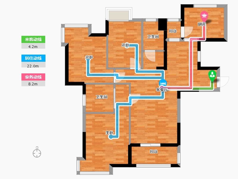 浙江省-嘉兴市-海宁华府景苑-94.30-户型库-动静线