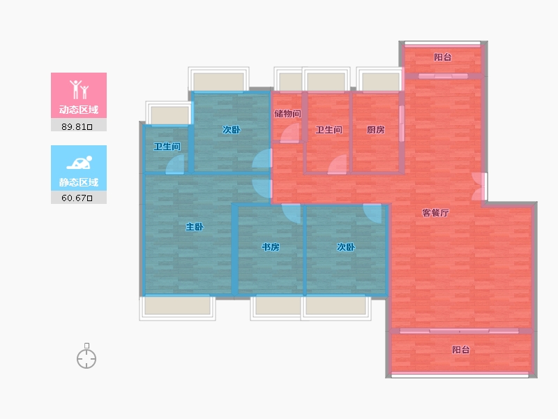 江西省-萍乡市-翠湖花园-137.26-户型库-动静分区