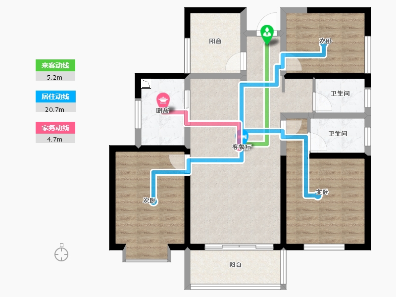 陕西省-西安市-天琴湾-92.14-户型库-动静线