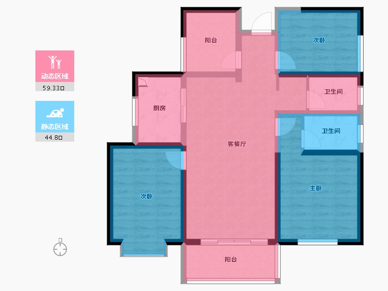 陕西省-西安市-天琴湾-92.14-户型库-动静分区