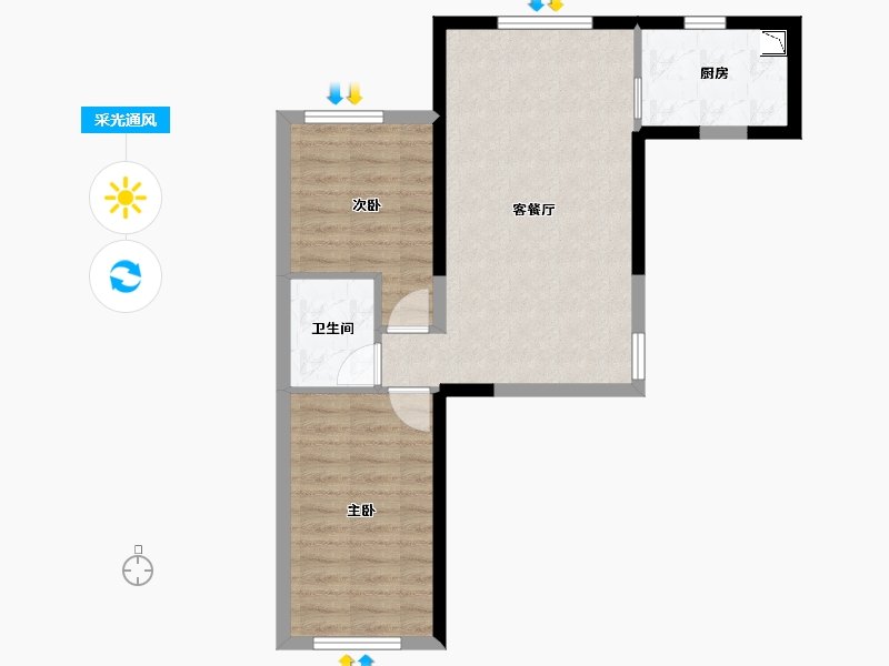 辽宁省-大连市-一德新居-56.47-户型库-采光通风