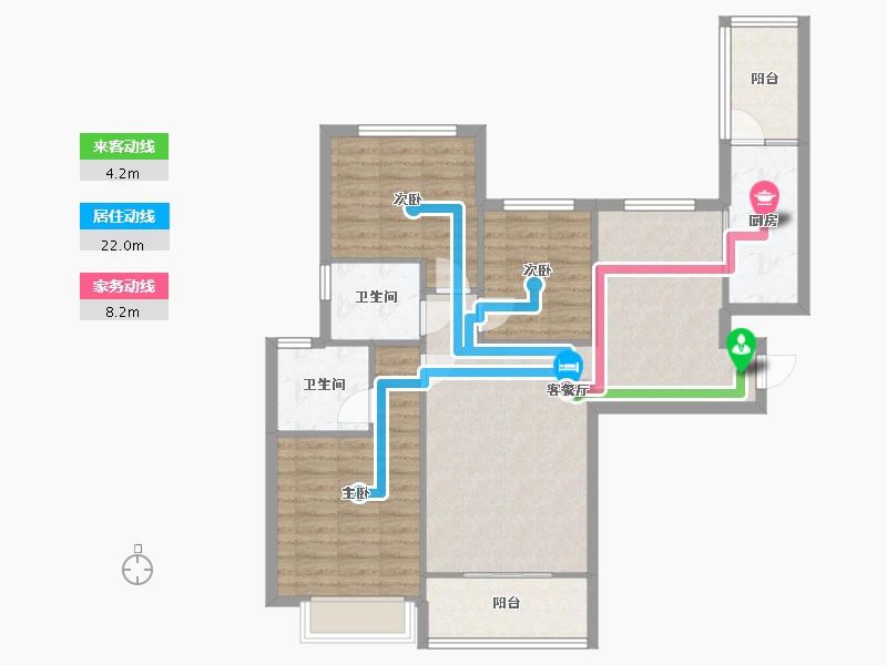 陕西省-西安市-恒大御景-89.81-户型库-动静线