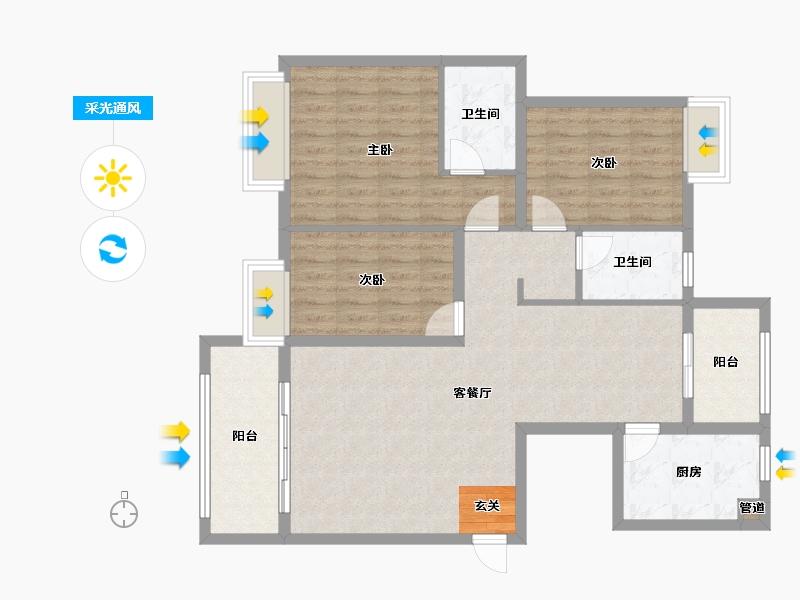 江西省-鹰潭市-中央公园-98.76-户型库-采光通风