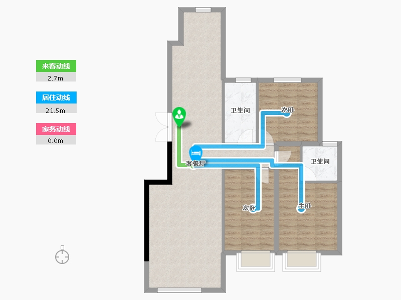 辽宁省-盘锦市-天力水榭春城-89.00-户型库-动静线