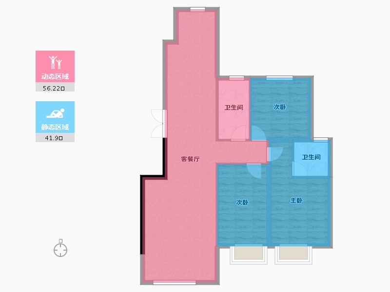 辽宁省-盘锦市-天力水榭春城-89.00-户型库-动静分区