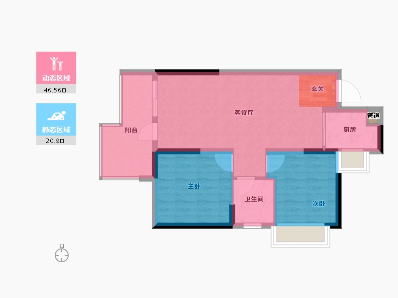 广东省-深圳市-惠州瀚柏・青柠时代-60.91-户型库-动静分区