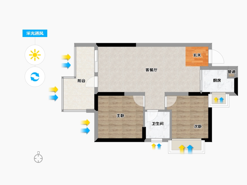 广东省-深圳市-惠州瀚柏・青柠时代-60.91-户型库-采光通风