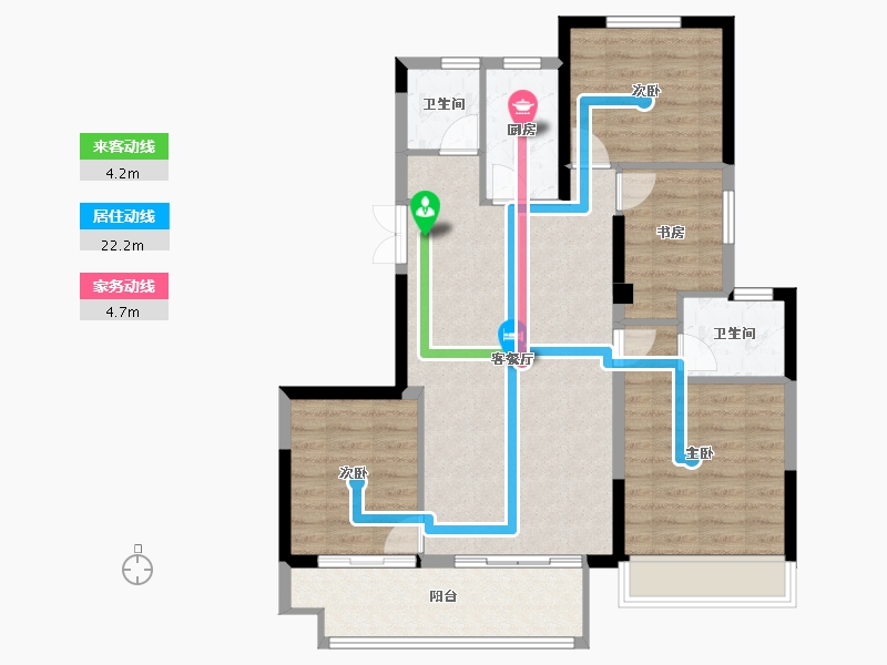 河南省-郑州市-锦艺四季城香晴苑-91.04-户型库-动静线