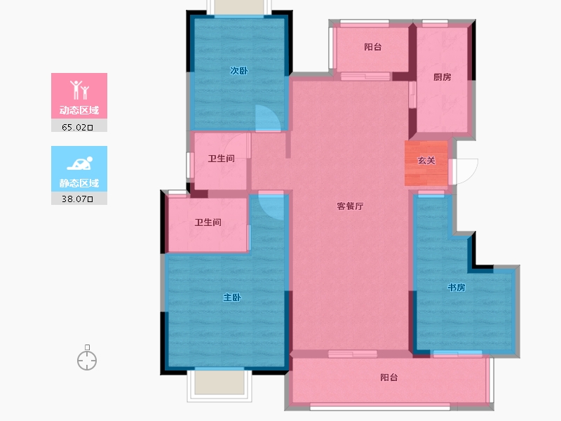 四川省-成都市-新城瑞升悦隽西江-91.41-户型库-动静分区