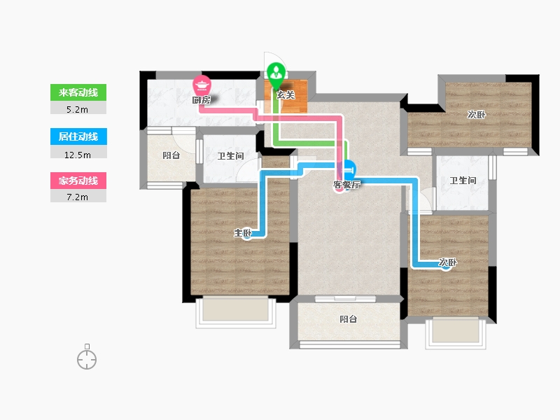 四川省-成都市-新城瑞升悦隽西江-74.63-户型库-动静线