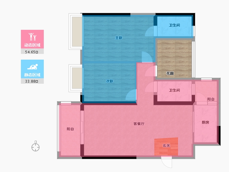 广东省-江门市-印象海伦湾-86.27-户型库-动静分区