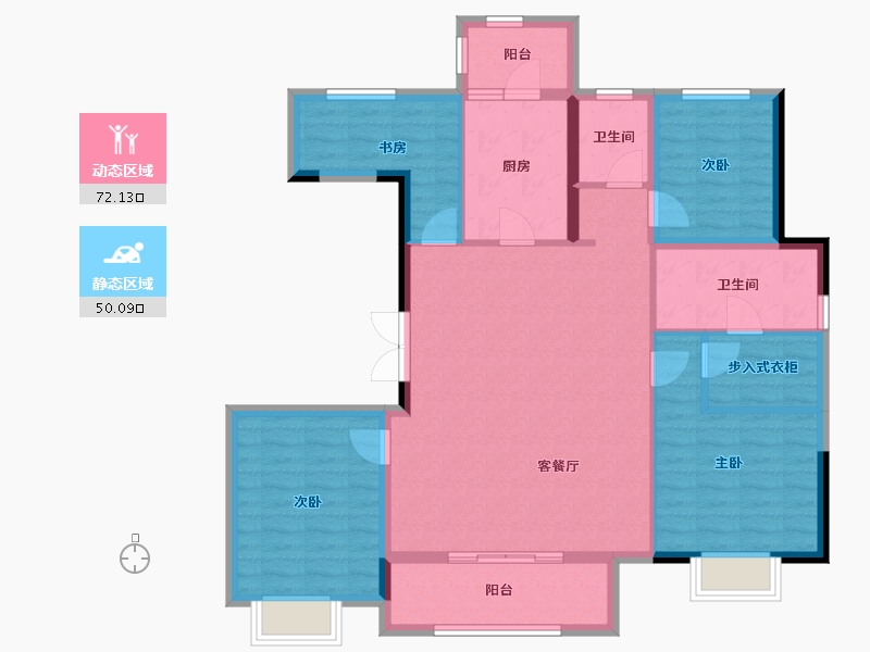 浙江省-宁波市-绿地观堂-110.00-户型库-动静分区