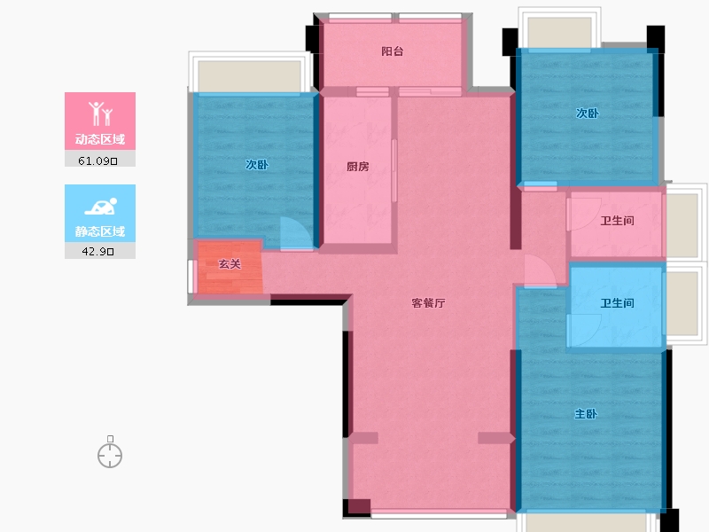 四川省-成都市-金沙宸宇公馆-92.18-户型库-动静分区