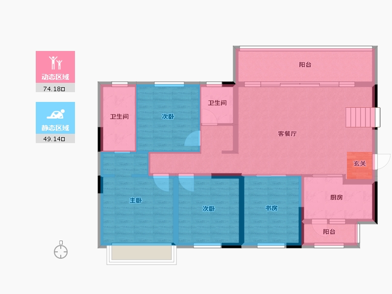 四川省-成都市-旭辉碧桂园云樾名邸-110.60-户型库-动静分区