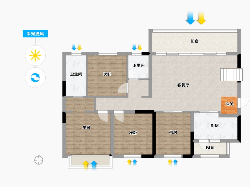 四川省-成都市-旭辉碧桂园云樾名邸-110.60-户型库-采光通风