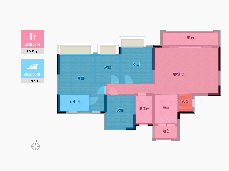 四川省-成都市-天慧・凯颂广场-98.15-户型库-动静分区