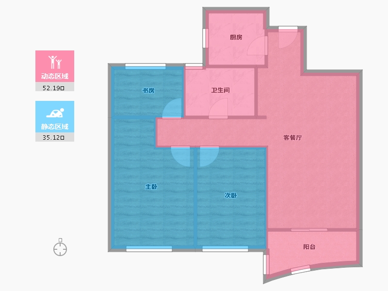 浙江省-杭州市-嘉凯城杭州中凯城市之光-79.34-户型库-动静分区