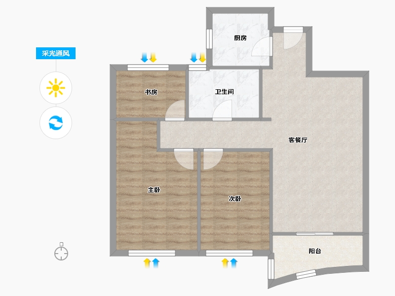 浙江省-杭州市-嘉凯城杭州中凯城市之光-79.34-户型库-采光通风