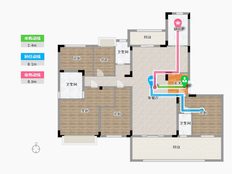 湖南省-常德市-碧桂园澧州华府-185.89-户型库-动静线