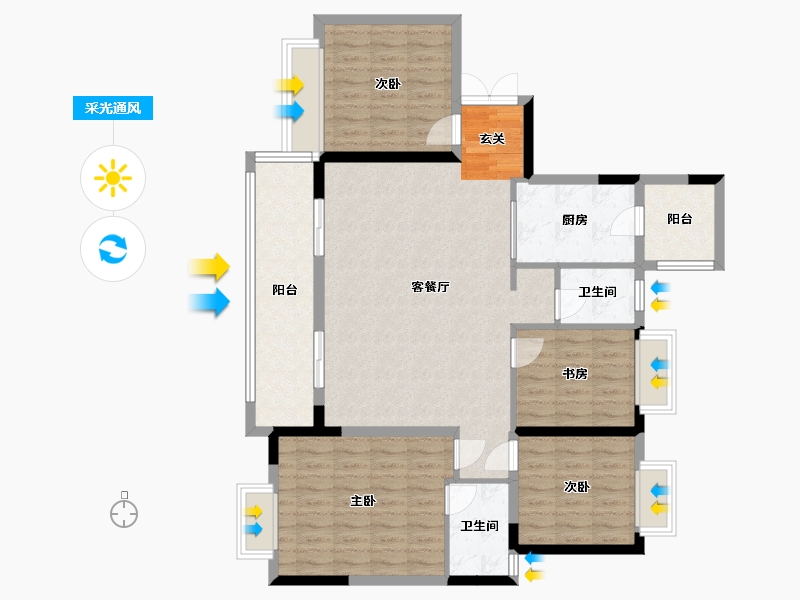 四川省-成都市-河畔府邸-114.61-户型库-采光通风