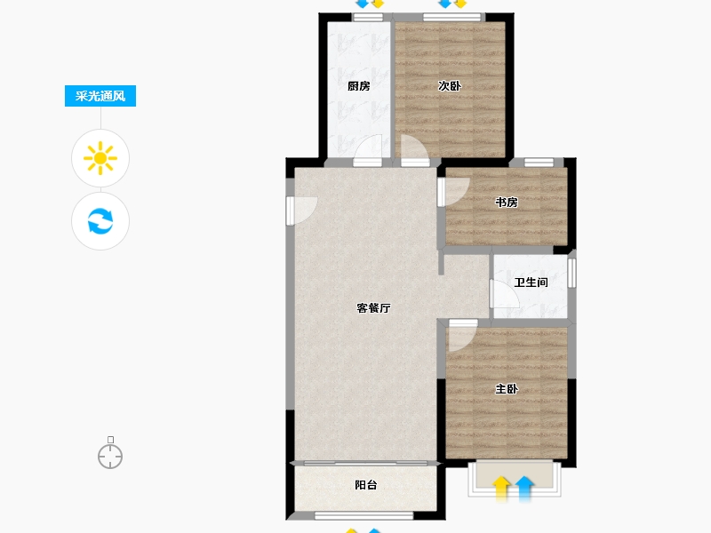 天津-天津市-中交香颂-90.00-户型库-采光通风