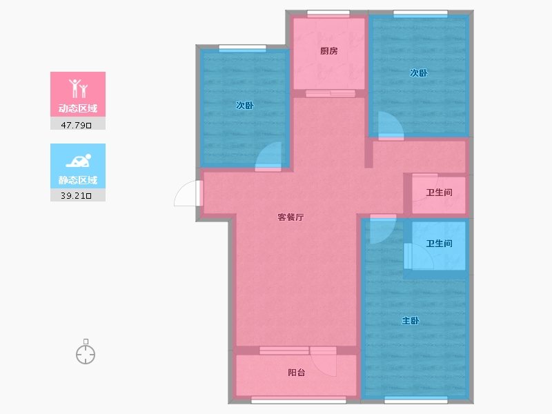 河北省-唐山市-罗马世纪城-75.96-户型库-动静分区