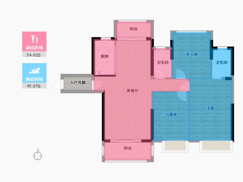 广东省-广州市-海伦堡・海琴湾-92.96-户型库-动静分区