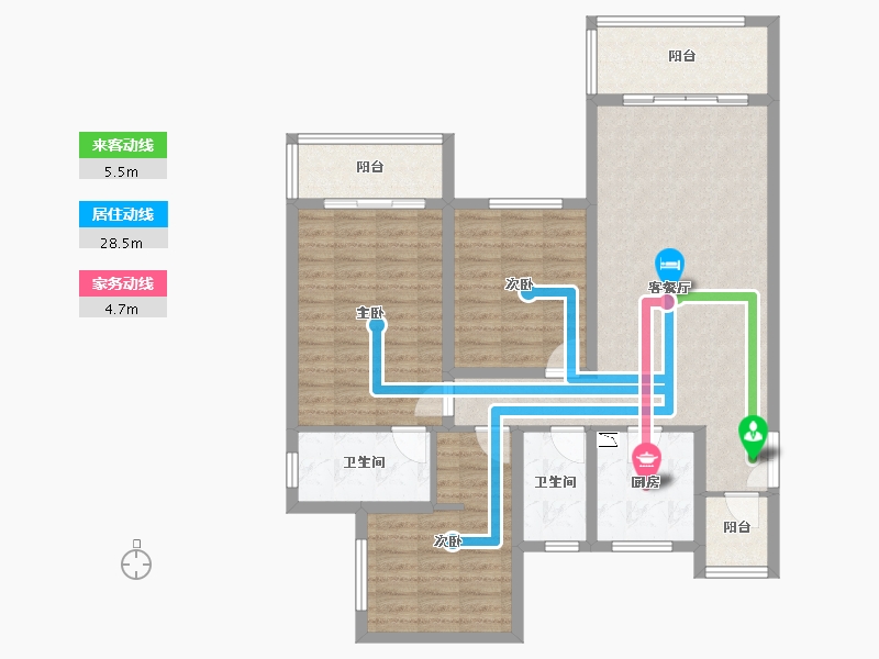 四川省-成都市-保利银杏郡-105.19-户型库-动静线