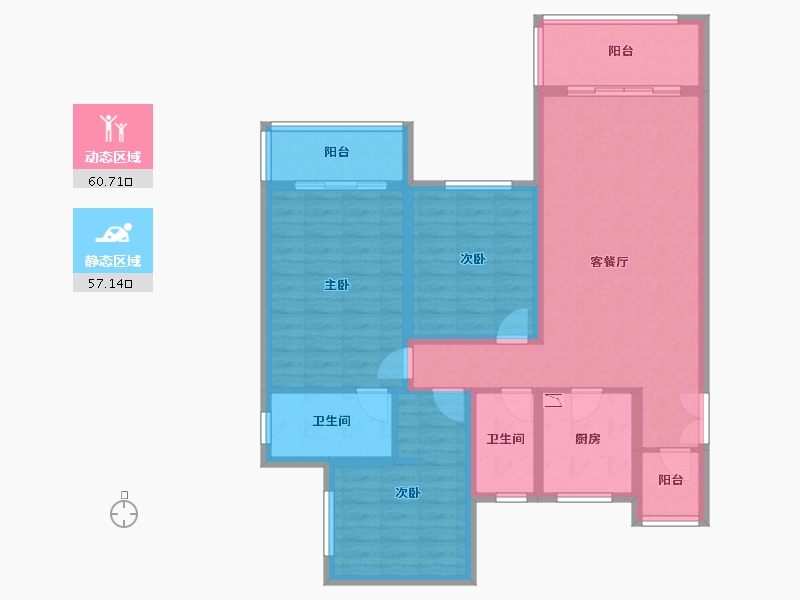 四川省-成都市-保利银杏郡-105.19-户型库-动静分区