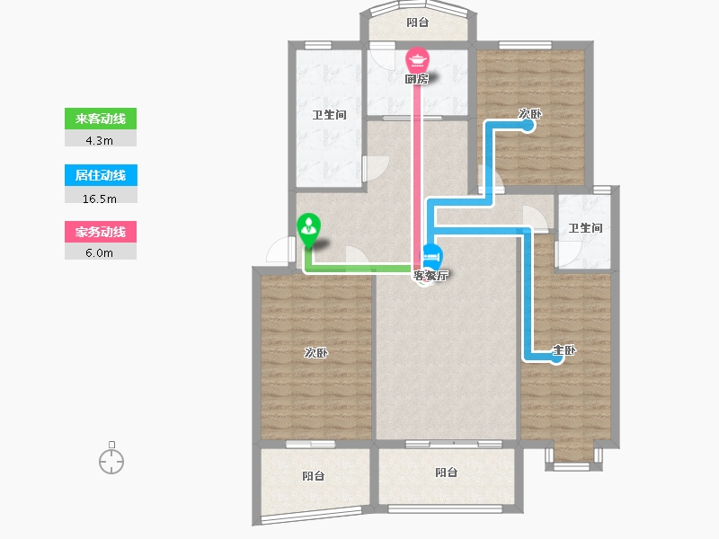 江苏省-无锡市-春合苑-126.32-户型库-动静线