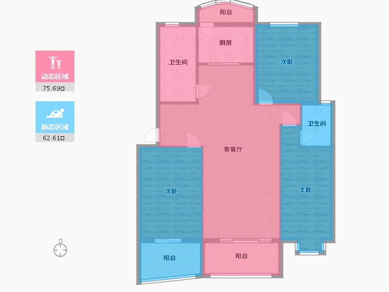 江苏省-无锡市-春合苑-126.32-户型库-动静分区