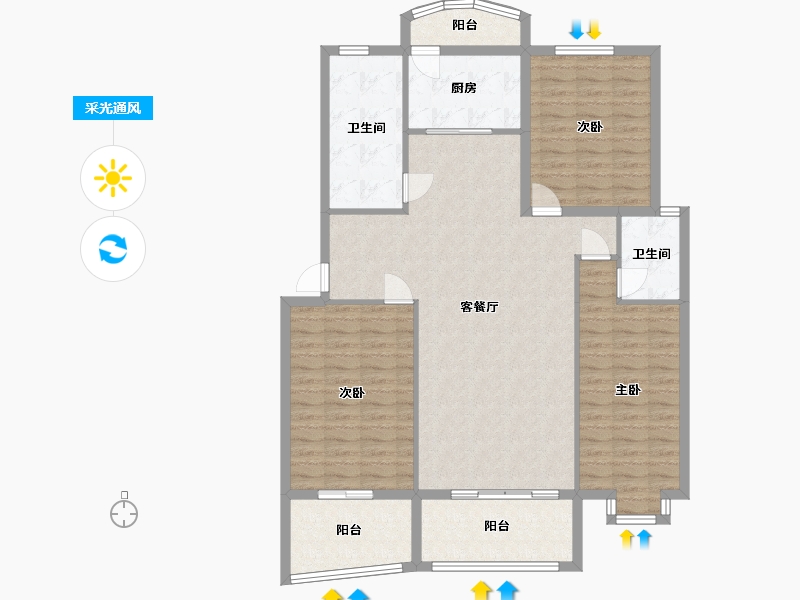 江苏省-无锡市-春合苑-126.32-户型库-采光通风