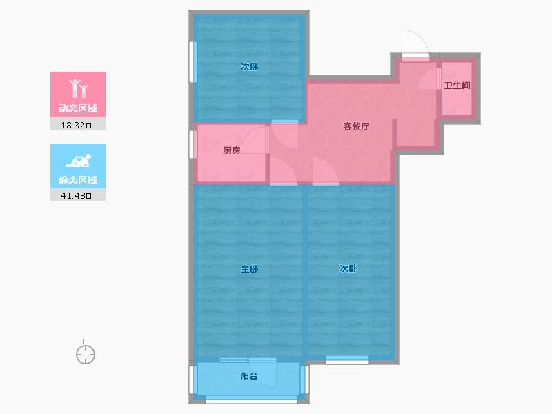 北京-北京市-延静里-53.41-户型库-动静分区