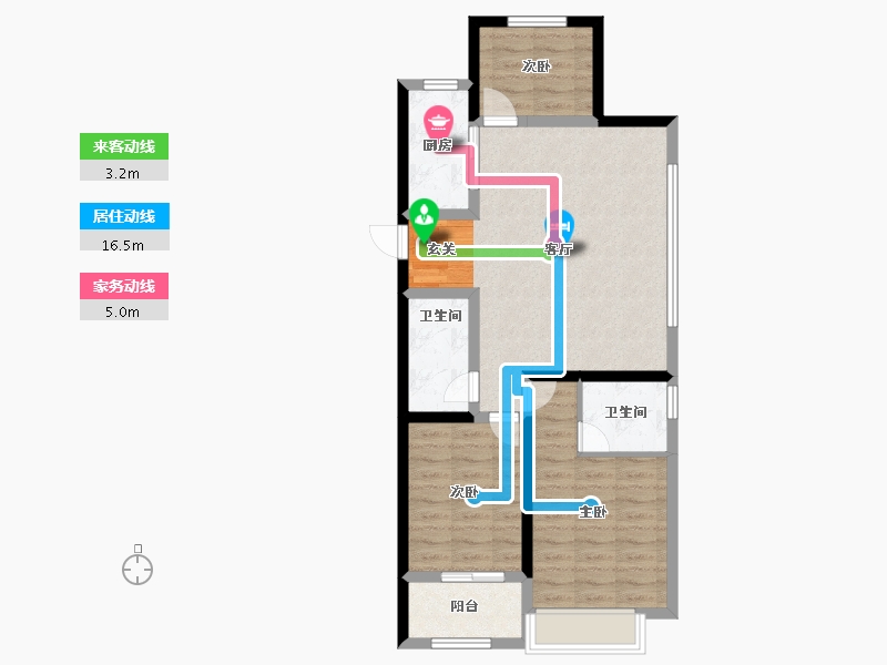 广东省-广州市-东原德信九章赋-75.23-户型库-动静线