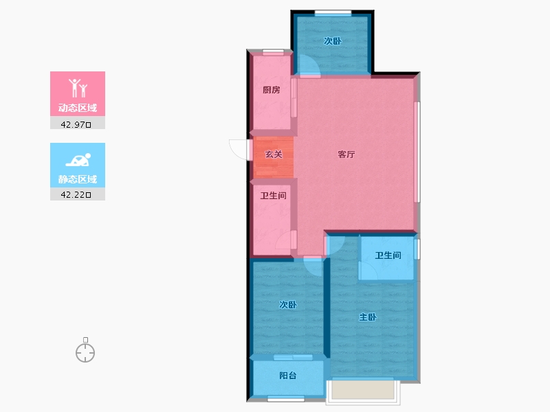 广东省-广州市-东原德信九章赋-75.23-户型库-动静分区