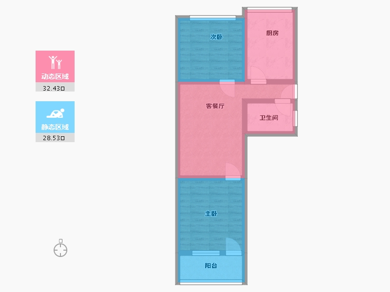 山东省-青岛市-东大顺小区-52.91-户型库-动静分区