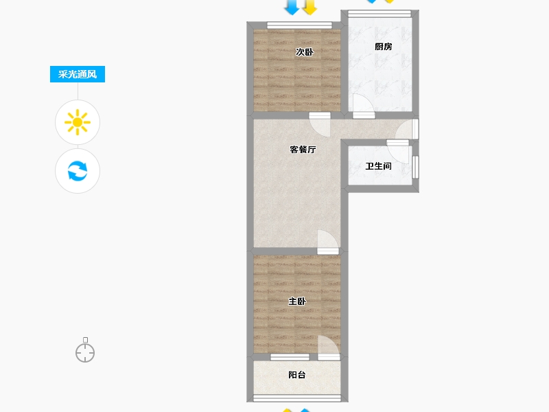 山东省-青岛市-东大顺小区-52.91-户型库-采光通风