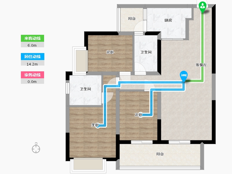 四川省-成都市-中海万锦熙岸二期-89.87-户型库-动静线