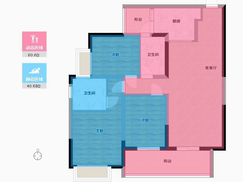 四川省-成都市-中海万锦熙岸二期-89.87-户型库-动静分区